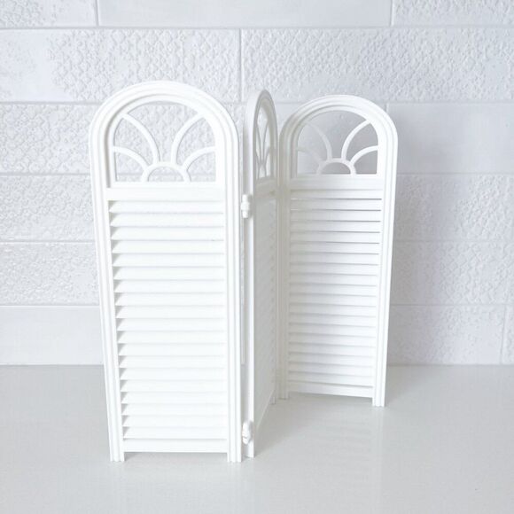 3-Panel White Privacy Screen Dollhouse 1:6 Scale Furniture 12” Barbie Integrity - Picture 2 of 4